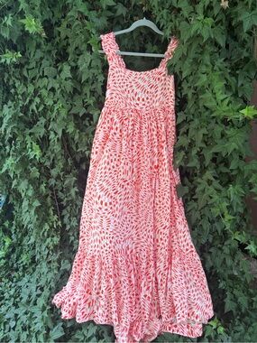 Fate Sleeveless white orange and pink  Maxi Dress